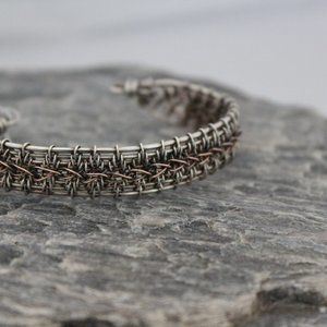 Handmade , Sterling Silver & Copper Bracelet